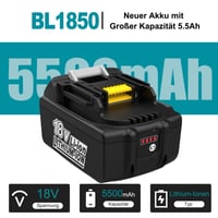 Energup 2 ks 18V 5500mAh náhradná batéria pre Makita BL1850 BL1860 BL1840 BL1830 BL1820 BL1850B s LED indikátorom 2