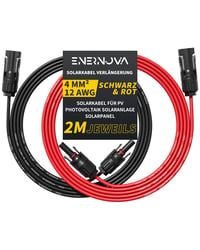 Solárny kábel Enernova 4 mm² 2 m, vodotesný predlžovací solárny kábel s konektorom IP67 pre fotovoltické systémy 1