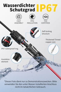 enernova Napelem Kábel 6mm² 10m IP67 Vízálló Multi-Contact Csatlakozó 4