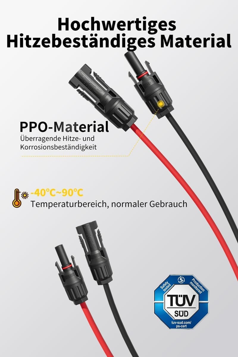 enernova Napelem Kábel 6mm² 10m IP67 Vízálló Multi-Contact Csatlakozó