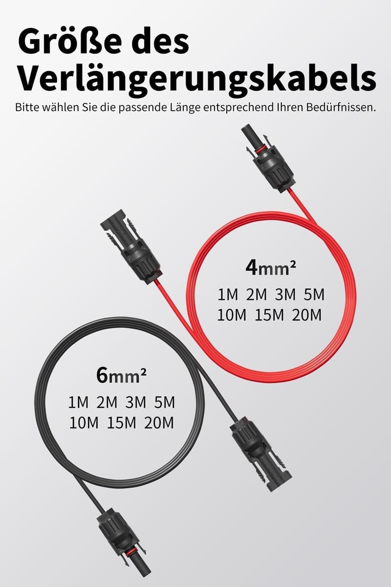 enernova Napelem Kábel 6mm² 10m IP67 Vízálló Multi-Contact Csatlakozó