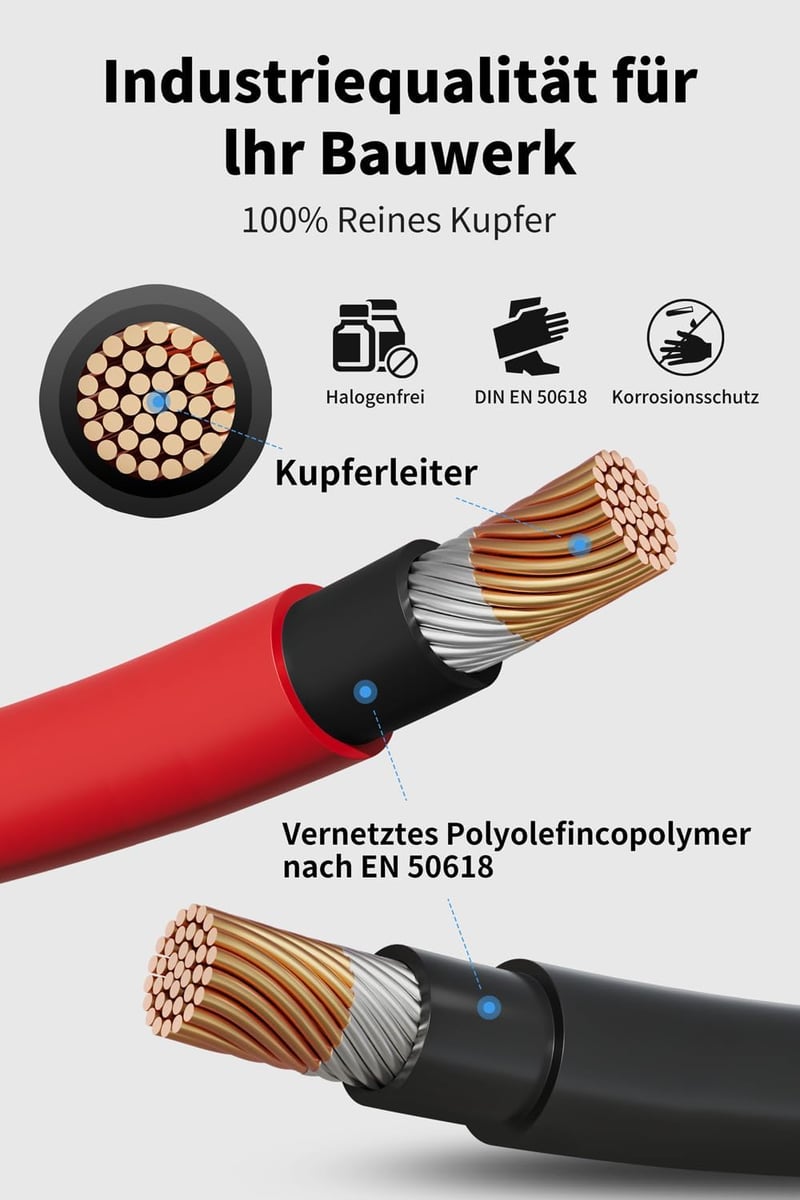 enernova Napelem Kábel 6mm² 10m IP67 Vízálló Multi-Contact Csatlakozó