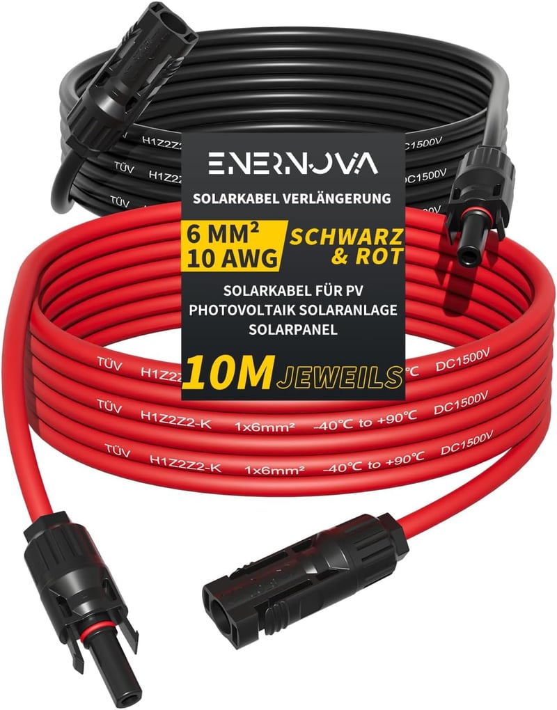 enernova Napelem Kábel 6mm² 10m IP67 Vízálló Multi-Contact Csatlakozó