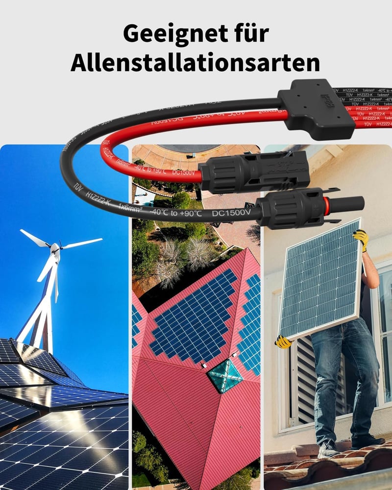 enernova Napelem Y Elosztó 4-6mm² IP68 Vízálló Napelemes Kábel 30A 1500V