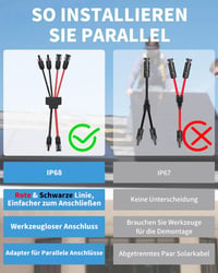 enernova Napelem Y Elosztó 4-6mm² IP68 Vízálló Napelemes Kábel 30A 1500V 5