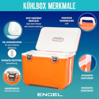 ENGEL Hűtődoboz 7,1L - Szivárgásmentes, Légmentes Hordozható Hűtőláda Kempingezéshez, Horgászathoz - Kisméretű Kemény Borítású Hűtőbox 4