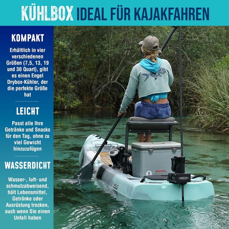 ENGEL Hűtődoboz 7,1L - Szivárgásmentes, Légmentes Hordozható Hűtőláda Kempingezéshez, Horgászathoz - Kisméretű Kemény Borítású Hűtőbox