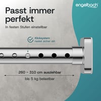 Galerie perdea fără găurire Engelbach, diametru 32 mm, tijă telescopică, 260-310 cm, crom 4