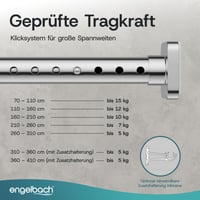 Galerie perdea fără găurire Engelbach, diametru 32 mm, tijă telescopică, 260-310 cm, crom 7