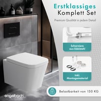 Capac WC Engelbach cu închidere lentă, formă pătrată, material antibacterian Urea-Duroplast, funcție de eliberare rapidă Quick-Release, montare simplă 7