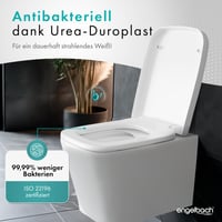 Capac WC Engelbach cu închidere lentă, formă pătrată, material antibacterian Urea-Duroplast, funcție de eliberare rapidă Quick-Release, montare simplă 2