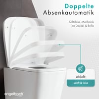 Capac WC Engelbach cu închidere lentă, formă pătrată, material antibacterian Urea-Duroplast, funcție de eliberare rapidă Quick-Release, montare simplă 3