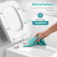 Capac WC Engelbach cu închidere lentă, formă pătrată, material antibacterian Urea-Duroplast, funcție de eliberare rapidă Quick-Release, montare simplă 4