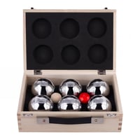 Set de bile de petanque Engelhart, 6 bucăți, oțel cromat, 74 mm, 720 g, în cutie de depozitare din lemn 3