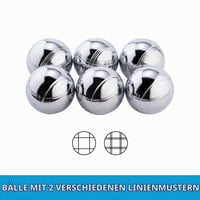 Set de bile de petanque Engelhart, 6 bucăți, oțel cromat, 74 mm, 720 g, în cutie de depozitare din lemn 8