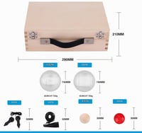Set de bile de petanque Engelhart, 6 bucăți, oțel cromat, 74 mm, 720 g, în cutie de depozitare din lemn 2