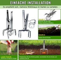 Enhon 5 bucăți capcană pentru șoareci de câmp din tablă de oțel galvanizat, prindere pe două fețe, reutilizabilă, pentru grădină și gazon 6