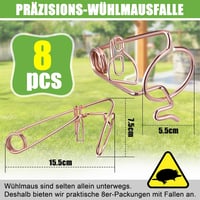 Set 8 capcane profesionale XXL Enhon din sârmă de oțel cuprată, netoxice, reutilizabile, ecologice, pentru grădină, gazon și câmp 3