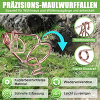 Set 8 capcane profesionale XXL Enhon din sârmă de oțel cuprată, netoxice, reutilizabile, ecologice, pentru grădină, gazon și câmp 5