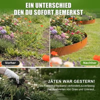 Bordură de grădină din oțel Corten Enhon 10 m, 1 mm, 15,5 cm înălțime, pentru straturi de flori și gazon, aspect ruginiu, flexibilă și tăiabilă la dimensiune, pentru alei pietruite 7