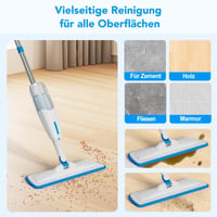 Enigma rozprašovací mop 137 cm, s 3 utierkami, modrý, na mokré/suché čistenie, plniteľný, na laminátové, drevené, dlaždicové, vinylové a kamenné podlahy 8