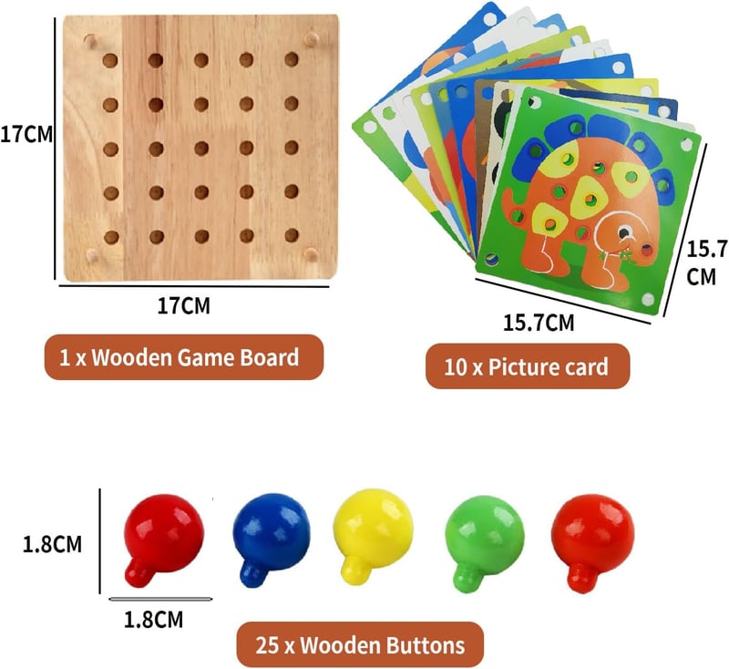 ENIKMOSD Fa Mozaik Játék 2-5 Éves Gyerekeknek Montessori Tanulójáték