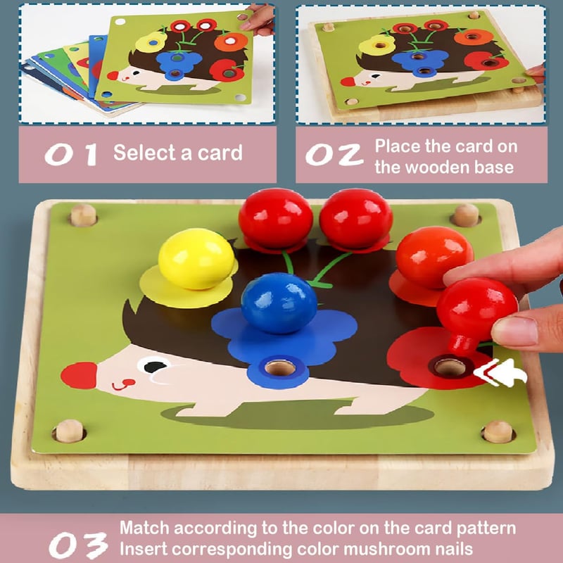 ENIKMOSD Fa Mozaik Játék 2-5 Éves Gyerekeknek Montessori Tanulójáték