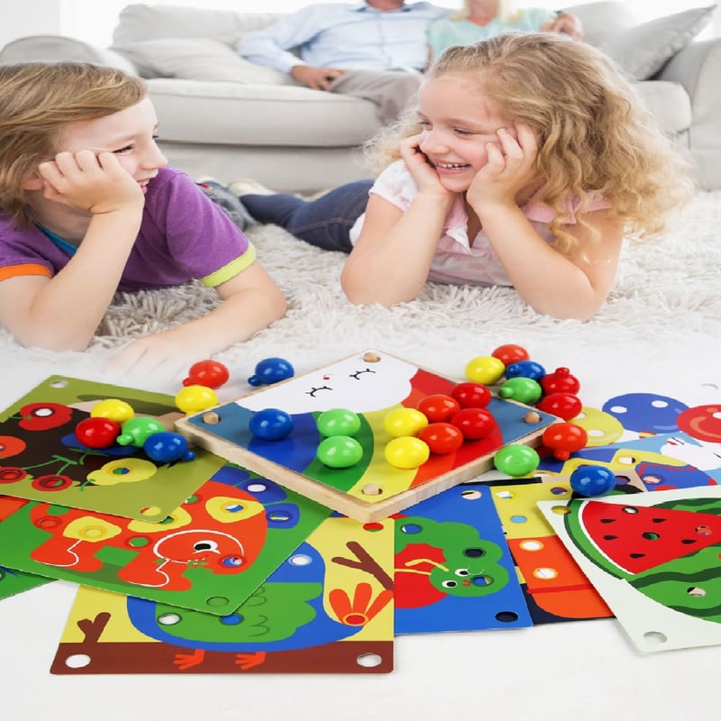 ENIKMOSD Fa Mozaik Játék 2-5 Éves Gyerekeknek Montessori Tanulójáték