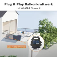 Vychutnajte si mikroinvertor APsystems EZ1-M 800W s Wi-Fi a Bluetooth pripojením, certifikáciou PV VDE, systémom Plug and Play, ideálny pre balkónové solárne systémy. 4