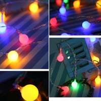 LED svetelná reťaz s guľôčkami ENLACE na batérie, 2 m, 20 LED, priemer guľôčok 1,8 cm, farebná vianočná svetelná reťaz na svadbu, do detskej izby, na párty, do interiéru aj exteriéru 3