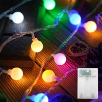 LED svetelná reťaz s guľôčkami ENLACE na batérie, 2 m, 20 LED, priemer guľôčok 1,8 cm, farebná vianočná svetelná reťaz na svadbu, do detskej izby, na párty, do interiéru aj exteriéru 1