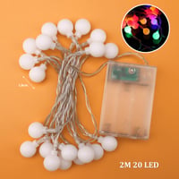 LED svetelná reťaz s guľôčkami ENLACE na batérie, 2 m, 20 LED, priemer guľôčok 1,8 cm, farebná vianočná svetelná reťaz na svadbu, do detskej izby, na párty, do interiéru aj exteriéru 2