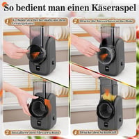 Elektrické multifunkčné strúhadlo Enleber 6 v 1 na ovocie, zeleninu a syr, krájač, kuchynský sekáčik, sivo-čierne 6
