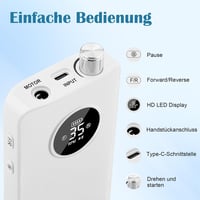 Enniewi 35000 RPM Elektromos Körömcsiszoló LED Kijelzővel, Töltöthető, Halk, Professzionális - Weiß 2