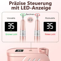 Pilă electrică profesională pentru unghii Enniewi, 35000 RPM - roz 4
