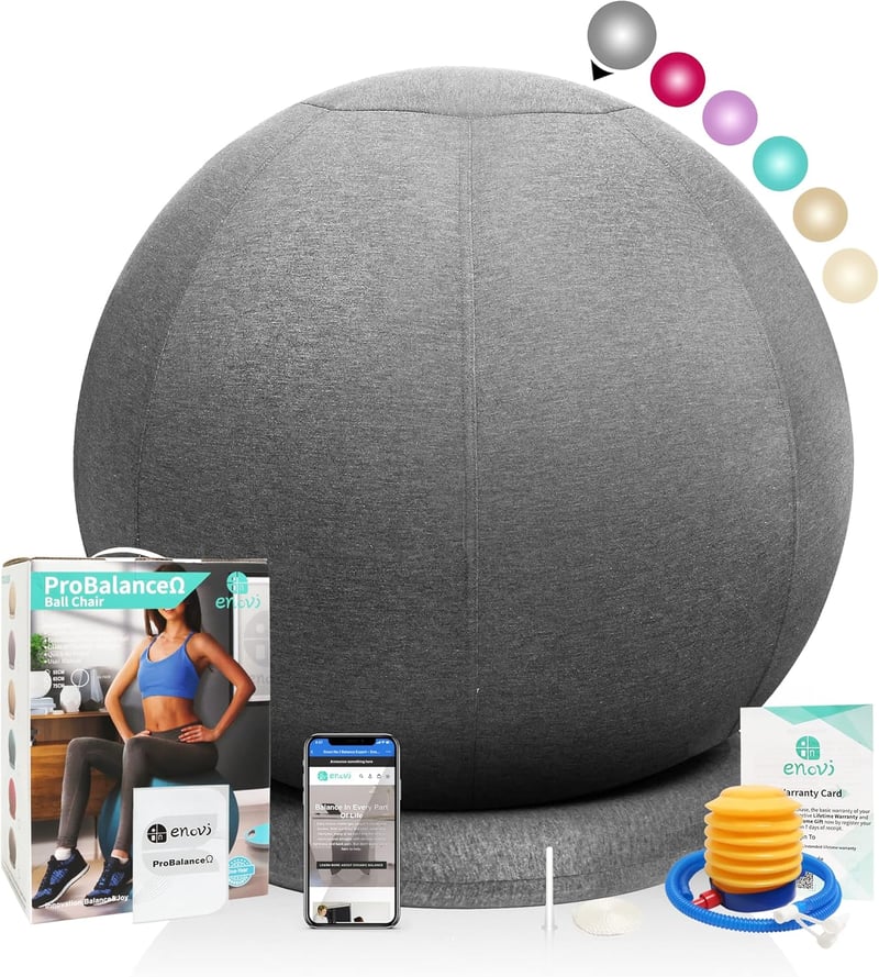 ENOVI ProBalance Yoga labda szék 65cm ametiszt lila, irodai és otthoni használatra