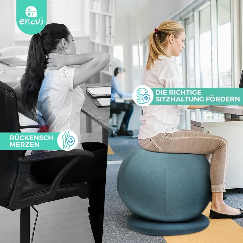 ENOVI ProBalance Yoga labda szék 65cm ametiszt lila, irodai és otthoni használatra