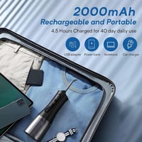 ENPULY Szájzuhany Vezeték Nélküli 300ml, 2000 mAh Akkumulátoros Fogselyem Irrigátor 5 Módban, 40 Napos Üzemidő 5 Fejjel 6