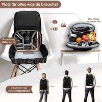ENTDECKBAG Fotós Hátizsák Antitolvaj Hátul Nyitható Laptop Rekesz 14" Vízálló Fekete - Black 4