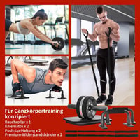 EnterSports 6 az 1-ben hasizom tréner görgővel, fitness szett otthonhoz 2
