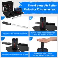 EnterSports koliesko na posilňovanie brušných svalov s podložkou pod kolená, ab roller pre začiatočníkov aj pokročilých, domáci trenažér brušných svalov 6