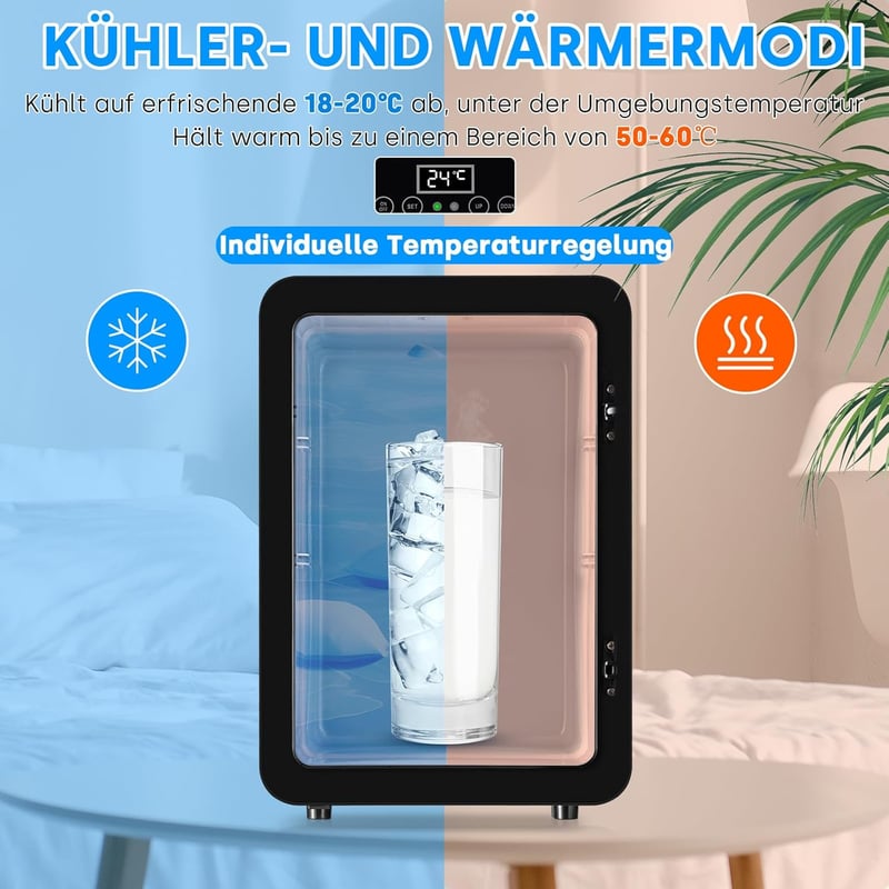 Enventor 10 literes mini hűtőszekrény LCD kijelzővel, fűtés/hűtés funkcióval, autóhoz és irodához
