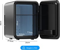 Enventor 10L Mini Hűtőszekrény Fűtéssel, Autós Hordozható Hűtő 12V/220V, Szobai Kozmetikai Hűtőgép 8