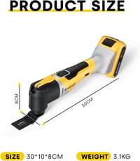 Multitool oscilant Enventor 20V fără perii, 2.0Ah, 6 viteze, 12000-19500 rpm, cu încărcător și 28 de accesorii pentru tăiere, șlefuire și lustruire 8