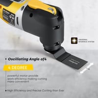 Multitool oscilant Enventor 20V fără perii, 2.0Ah, 6 viteze, 12000-19500 rpm, cu încărcător și 28 de accesorii pentru tăiere, șlefuire și lustruire 4