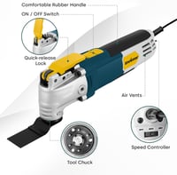 Unealtă multifuncțională oscilantă Enventor 300 W cu 28 de accesorii, 6 trepte de viteză 15000-22000 RPM, oscilație de 3 grade, pentru tăiere, găurire, șlefuire, polizare 2