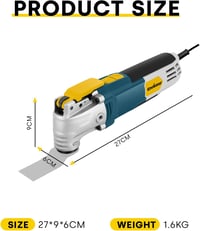 Unealtă multifuncțională oscilantă Enventor 300 W cu 28 de accesorii, 6 trepte de viteză 15000-22000 RPM, oscilație de 3 grade, pentru tăiere, găurire, șlefuire, polizare 8