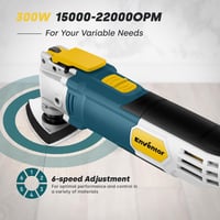 Unealtă multifuncțională oscilantă Enventor 300 W cu 28 de accesorii, 6 trepte de viteză 15000-22000 RPM, oscilație de 3 grade, pentru tăiere, găurire, șlefuire, polizare 4