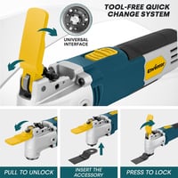 Unealtă multifuncțională oscilantă Enventor 300 W cu 28 de accesorii, 6 trepte de viteză 15000-22000 RPM, oscilație de 3 grade, pentru tăiere, găurire, șlefuire, polizare 5