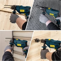 Mașină de găurit cu percuție Enventor 900 W cu set de 36 de piese, două funcții, 0-3000 rpm, mandrină de 13 mm și mâner rotativ la 360 de grade, pentru beton, metal și lemn 8